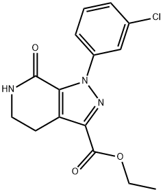 1H-Pyrazolo[3,4-c]pyridine-3-carboxylic acid, 1-(3-chlorophenyl)-4,5,6,7-tetrahydro-7-oxo-, ethyl ester Struktur