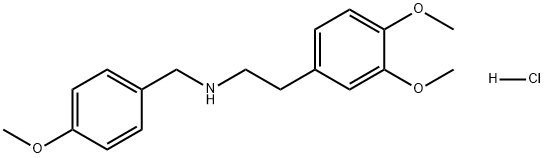 Benzeneethanamine, 3,4-dimethoxy-N-[(4-methoxyphenyl)methyl]-, hydrochloride (1:1) 化学構造式