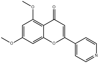5,7-Dimethoxy-2-(pyridin-4-yl)-4H-chromen-4-one 化学構造式