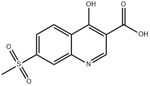 4-Hydroxy-7-(methylsulfonyl)quinoline-3-carboxylic acid 化学構造式