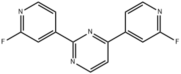Pyrimidine, 2,4-bis(2-fluoro-4-pyridinyl)- Structure