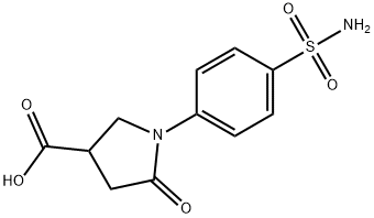 3-Pyrrolidinecarboxylic acid, 1-[4-(aminosulfonyl)phenyl]-5-oxo- Structure