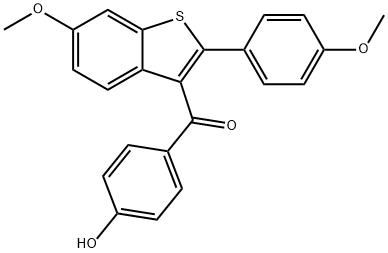 Methanone, (4-hydroxyphenyl)[6-methoxy-2-(4-methoxyphenyl)benzo[b]thien-3-yl]- Structure