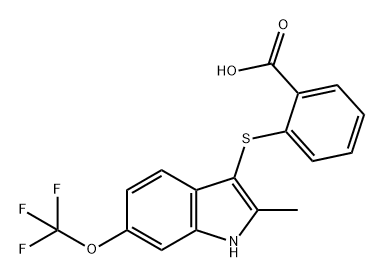 Benzoic acid, 2-[[2-methyl-6-(trifluoromethoxy)-1H-indol-3-yl]thio]-