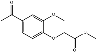 methyl 2-(4-acetyl-2-methoxyphenoxy)acetate Struktur