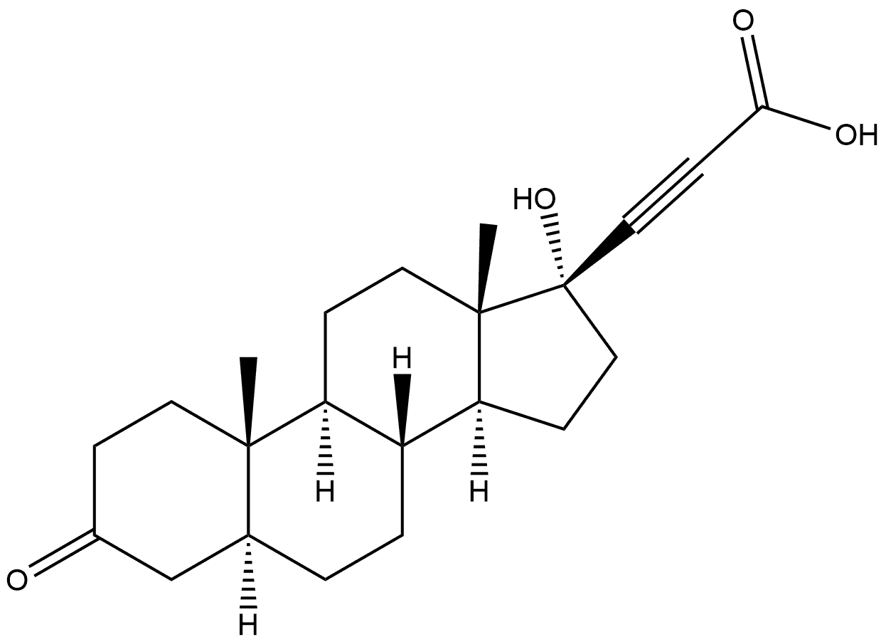 3-((5S,8R,9S,10S,13S,14S,17S)-17-hydroxy-10,13-dimethyl-3-oxohexadecahydro-1H-cyclopenta[a]phenanthren-17-yl)propiolic acid Structure