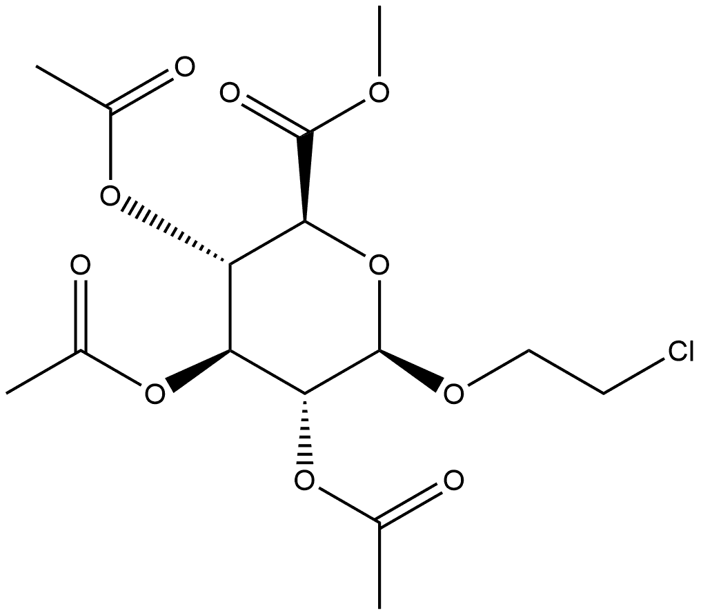 2-氯乙基2,3,4-三-O-乙酰基-Β-D-吡喃葡萄糖醛酸甲酯,6386-29-4,结构式