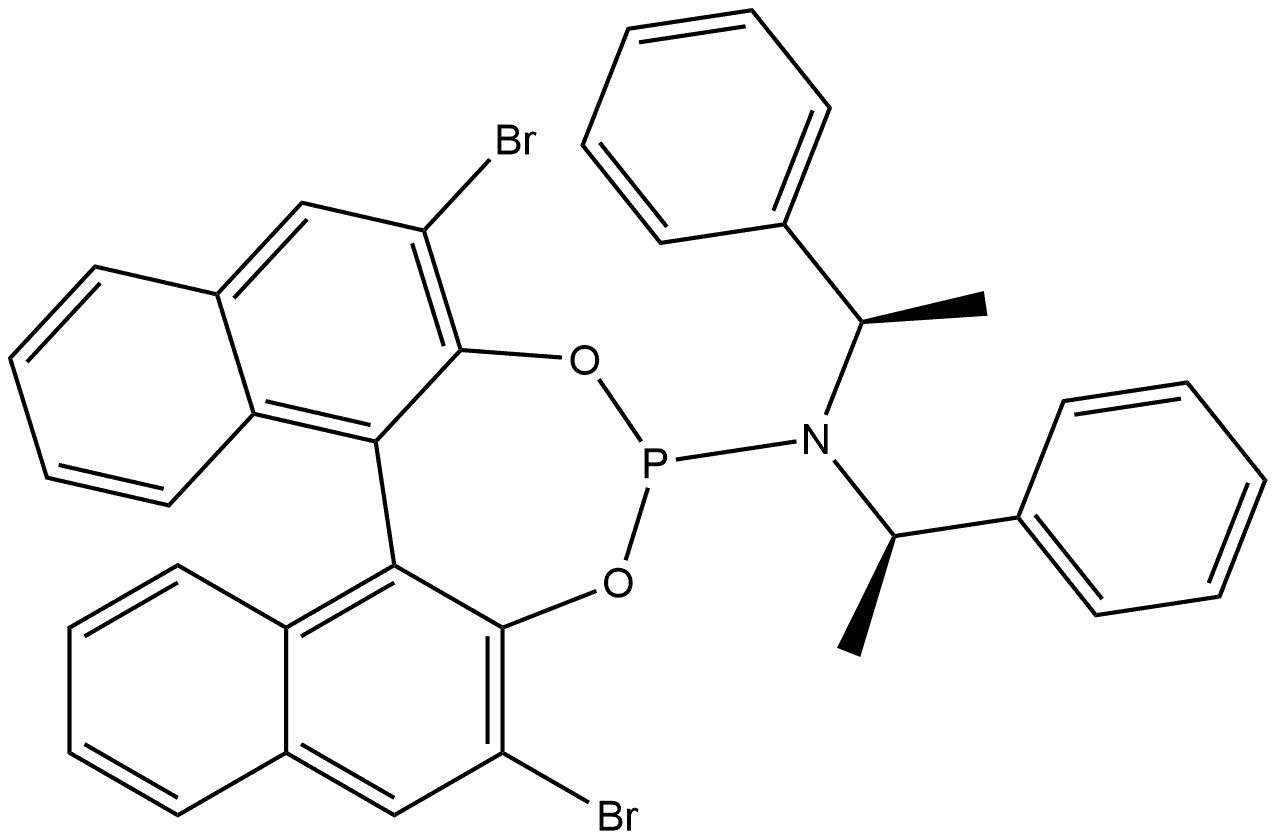 Dinaphtho[2,1-d:1',2'-f][1,3,2]dioxaphosphepin-4-amine, 2,6-dibromo-N,N-bis[(1R)-1-phenylethyl]-, (11bS)- (9CI) Struktur