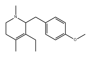 Pyridine, 3-ethyl-1,2,5,6-tetrahydro-2-[(4-methoxyphenyl)methyl]-1,4-dimethyl- 化学構造式