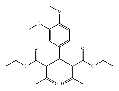 Pentanedioic acid, 2,4-diacetyl-3-(3,4-dimethoxyphenyl)-, 1,5-diethyl ester Struktur