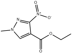1H-Pyrazole-4-carboxylic acid, 1-methyl-3-nitro-, ethyl ester 化学構造式