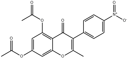 2-Methyl-3-(4-nitrophenyl)-4-oxo-4H-chromene-5,7-diyl diacetate Structure