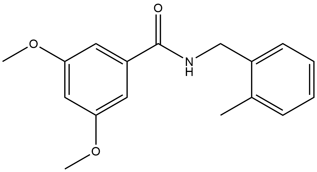 3,5-Dimethoxy-N-[(2-methylphenyl)methyl]benzamide 化学構造式