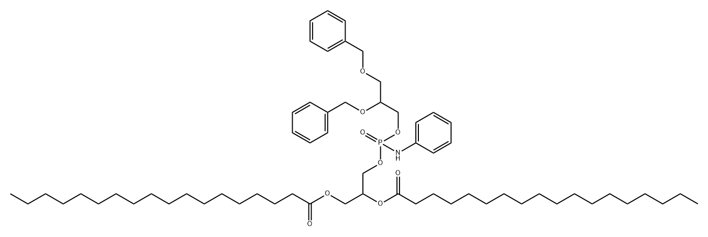 Octadecanoic acid, 1-[3-oxido-9-phenyl-3-(phenylamino)-6-(phenylmethoxy)-2,4,8-trioxa-3-phosphanon-1-yl]-1,2-ethanediyl ester (9CI)