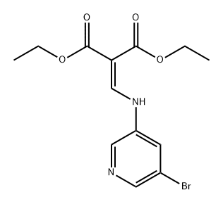 Propanedioic acid, 2-[[(5-bromo-3-pyridinyl)amino]methylene]-, 1,3-diethyl ester Structure