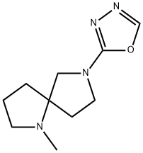 2-(1-Methyl-1,7-diazaspiro[4.4]nonan-7-yl)-1,3,4-oxadiazole 化学構造式