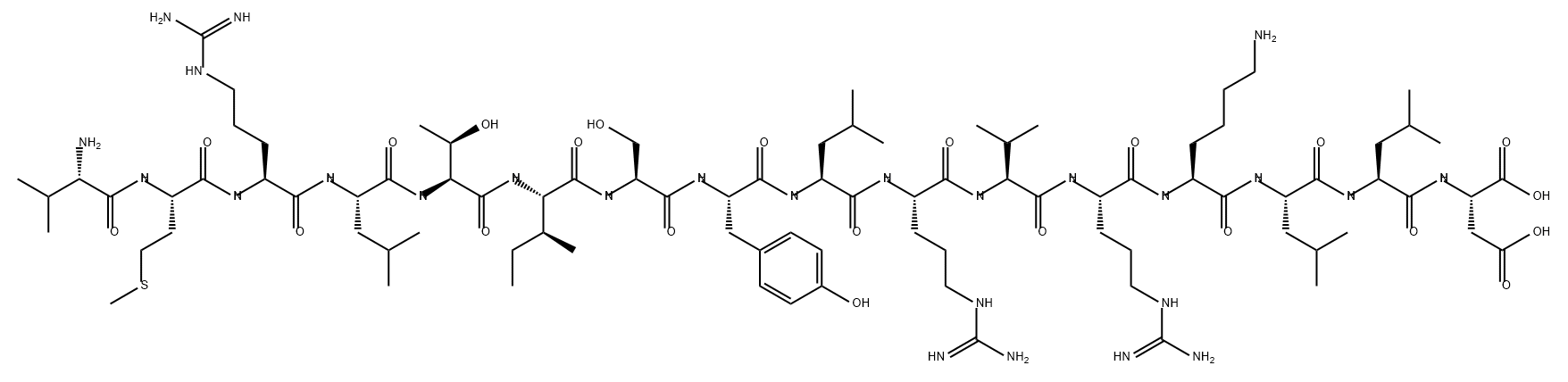 L-Aspartic acid, L-valyl-L-methionyl-L-arginyl-L-leucyl-L-threonyl-L-isoleucyl-L-seryl-L-tyrosyl-L-leucyl-L-arginyl-L-valyl-L-arginyl-L-lysyl-L-leucyl-L-leucyl- (9CI) Structure