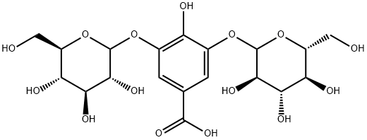 Benzoic acid, 3,5-bis(D-glucopyranosyloxy)-4-hydroxy- Structure