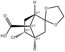 EXO-2-CHLORO-5,5-ETHYLENEDIOXY-BICYCLO[2.2.1!HEPTANE-SYN-7-CARBOXYLIC ACID, 98 Struktur