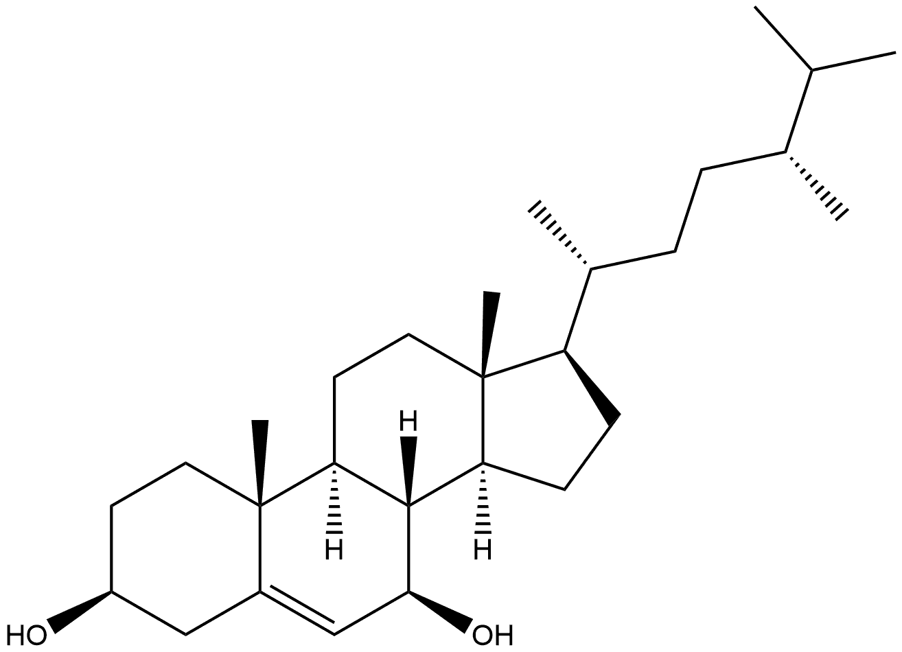 7Β-羟基菜甾醇 结构式