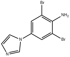 Benzenamine, 2,6-dibromo-4-(1H-imidazol-1-yl)- Structure