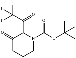 1-Piperidinecarboxylic acid, 3-oxo-2-(2,2,2-trifluoroacetyl)-, 1,1-dimethylethyl ester Structure