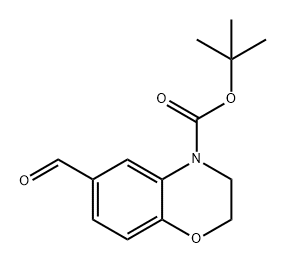 4H-1,4-Benzoxazine-4-carboxylic acid, 6-formyl-2,3-dihydro-, 1,1-dimethylethyl ester Struktur