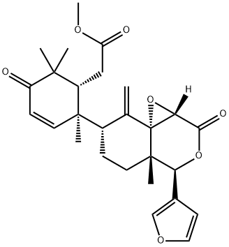 (1R,2R)-2-[(1aS,8aS)-4β-(3-Furyl)-octahydro-4aβ-methyl-8-methylene-2-oxooxireno[d][2]benzopyran-7α-yl]-2,6,6-trimethyl-5-oxo-3-cyclohexene-1-acetic acid methyl ester,6488-63-7,结构式