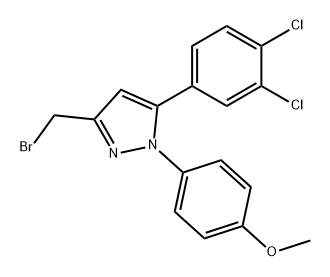 1H-Pyrazole, 3-(bromomethyl)-5-(3,4-dichlorophenyl)-1-(4-methoxyphenyl)- 结构式