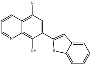 7-(Benzo[b]thiophen-2-yl)-5-chloroquinolin-8-ol 结构式
