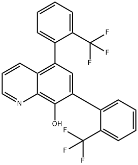 5,7-Bis(2-(trifluoromethyl)phenyl)quinolin-8-ol Struktur