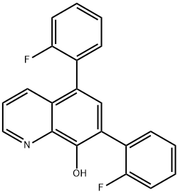 5,7-Bis(2-fluorophenyl)quinolin-8-ol Struktur