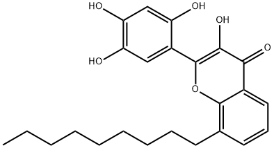 3-Hydroxy-8-nonyl-2-(2,4,5-trihydroxyphenyl)-4H-chromen-4-one Struktur