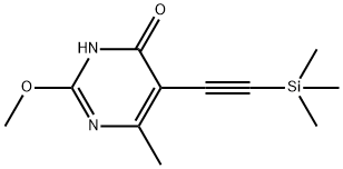 2-Methoxy-6-methyl-5-((trimethylsilyl)ethynyl)pyrimidin-4(1H)-one 化学構造式