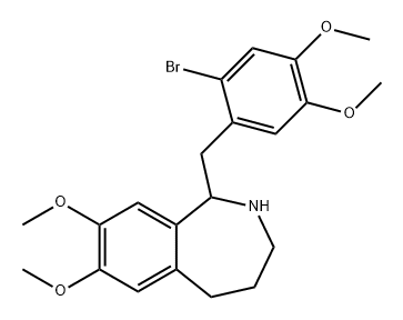 1H-2-Benzazepine, 1-[(2-bromo-4,5-dimethoxyphenyl)methyl]-2,3,4,5-tetrahydro-7,8-dimethoxy- 化学構造式