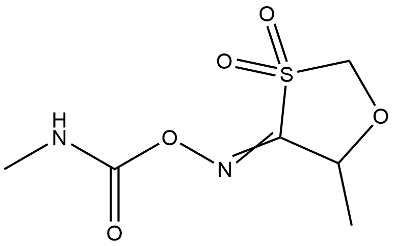 1,3-Oxathiolan-4-one, 5-methyl-, O-[(methylamino)carbonyl]oxime, 3,3-dioxide (9CI) Structure