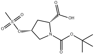 N-BOC-顺式-4-甲磺酰基-D-脯氨酸, 650601-58-4, 结构式