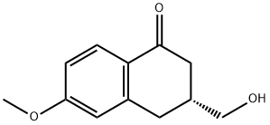 1(2H)-Naphthalenone, 3,4-dihydro-3-(hydroxymethyl)-6-methoxy-, (3R)- 化学構造式