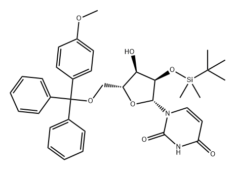 2'-?O-?[(1,?1-?dimethylethyl)?dimethylsilyl]?-?5'-?O-?[(4-?methoxyphenyl)?diphenylmethyl]?-uridine,65109-15-1,结构式