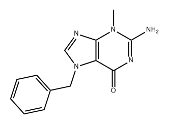 6H-Purin-6-one, 2-amino-3,7-dihydro-3-methyl-7-(phenylmethyl)- 化学構造式