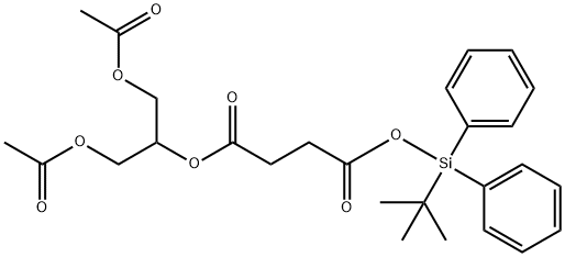 4-(((5-Acetoxy-4-(acetoxymethyl)-2-methylpentan-2-yl)diphenylsilyl)oxy)-4-oxobutanoic acid Struktur