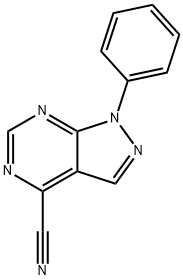 1-Phenyl-1H-pyrazolo[3,4-d]pyrimidine-4-carbonitrile 结构式