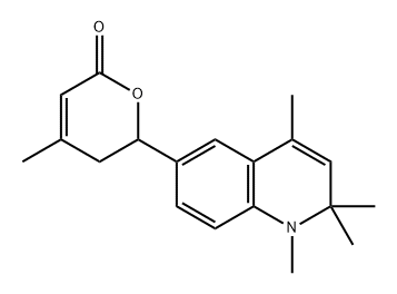 2H-Pyran-2-one, 6-(1,2-dihydro-1,2,2,4-tetramethyl-6-quinolinyl)-5,6-dihydro-4-methyl- 结构式