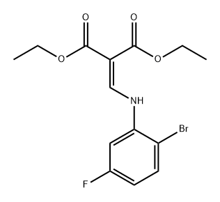 Propanedioic acid, 2-[[(2-bromo-5-fluorophenyl)amino]methylene]-, 1,3-diethyl ester Struktur