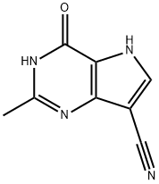 2-Methyl-4-oxo-4,5-dihydro-1H-pyrrolo[3,2-d]pyrimidine-7-carbonitrile 化学構造式