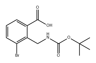 3-溴-2-(((叔丁氧基羰基)氨基)甲基)苯甲酸, 658683-21-7, 结构式