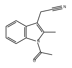 1H-Indole-3-acetonitrile, 1-acetyl-2-methyl- 化学構造式