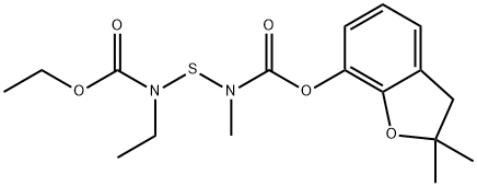 6-Oxa-3-thia-2,4-diazaoctanoic acid, 4-ethyl-2-methyl-5-oxo-, 2,3-dihydro-2,2-dimethyl-7-benzofuranyl ester Struktur