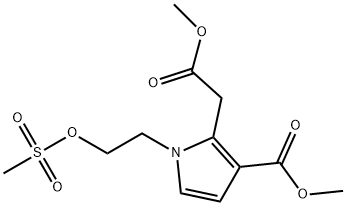 1H-Pyrrole-2-acetic acid, 3-(methoxycarbonyl)-1-[2-[(methylsulfonyl)oxy]ethyl]-, methyl ester Structure