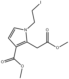 1H-Pyrrole-2-acetic acid, 1-(2-iodoethyl)-3-(methoxycarbonyl)-, methyl ester 化学構造式